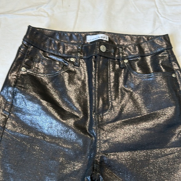 Loft High Rise Skinny Metallic Jeans Size 27/4 NWT - Picture 5 of 7